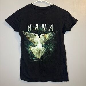 Maná Black Graphic T-Shirt Small